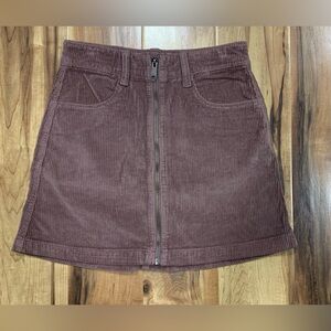 American Eagle Short Skirt Corduroy Super Stretch Purple Fly Zip Womens 00